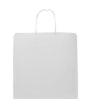 Sacs en Papier Publicitaires Personnalisés - Sac en papier Kraft 120 g/m2 avec poignées torsadées, XL - Blanc | PRINTECOM