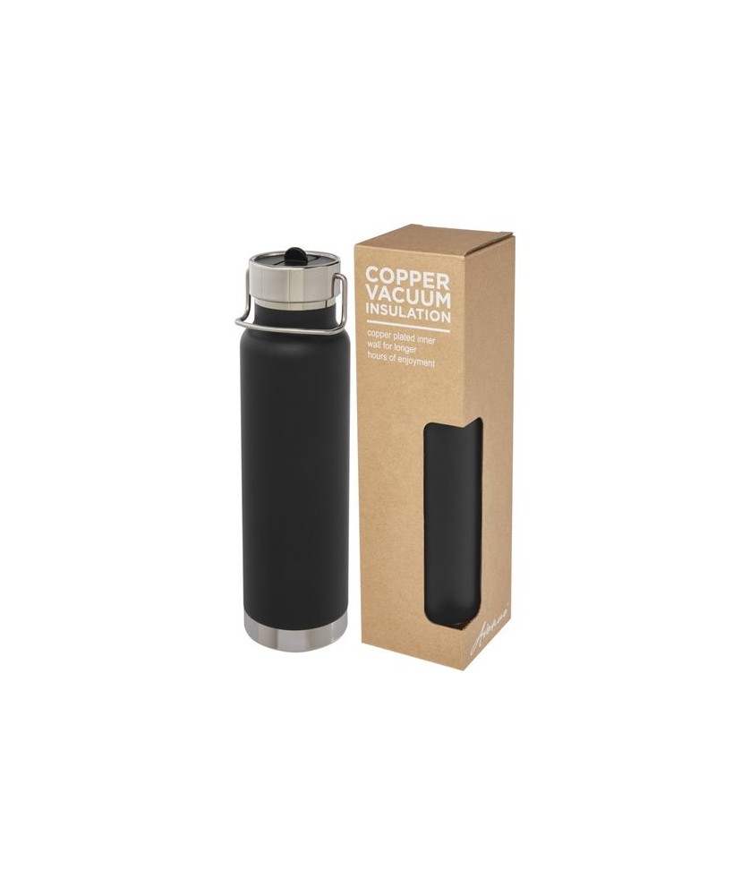 Bouteille isotherme de sport Thor de 750 ml avec isolation par le vide et couche de cuivre - Noir | Bouteille isotherme | PRINTECOM