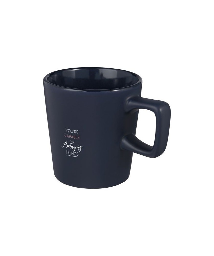 Mugs Publicitaires Personnalisés - Mug Ross de 280 ml en céramique - Bleu marine | PRINTECOM