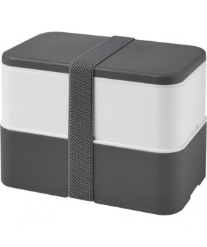 Lunch box MIYO à deux blocs gris | Goodies écologiques | PRINTECOM