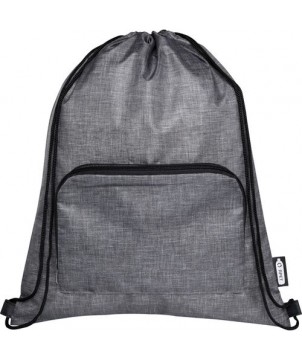 Sacs Publicitaires Écologiques Personnalisés - Sac pliable 7 L recyclé avec cordon de serrage Ash - Noir | PRINTECOM