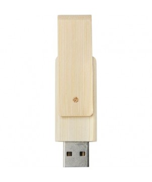 Clé USB Rotate 8 Go en bambou - Beige | Clé USB publicitaire | PRINTECOM