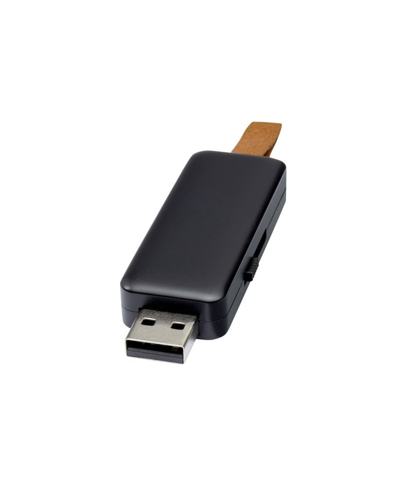 Clé USB lumineuse Gleam 16 Go - Noir | Clé USB publicitaire | PRINTECOM