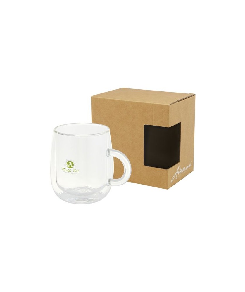 Mugs Publicitaires Personnalisés - Mug Iris 330 ml en verre - Blanc translucide | PRINTECOM