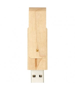 Clé USB Rotate en bois 8 Gb - Marron clair | Clé USB publicitaire | PRINTECOM