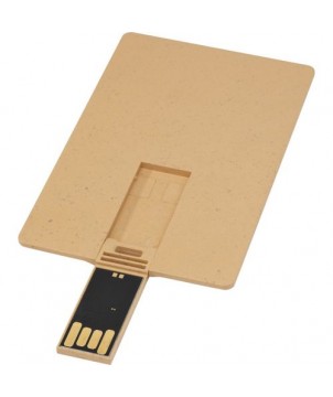 Clé USB biodégradable rectangulaire en forme de carte de crédit 4 Gb - Marron | Clé USB publicitaire | PRINTECOM