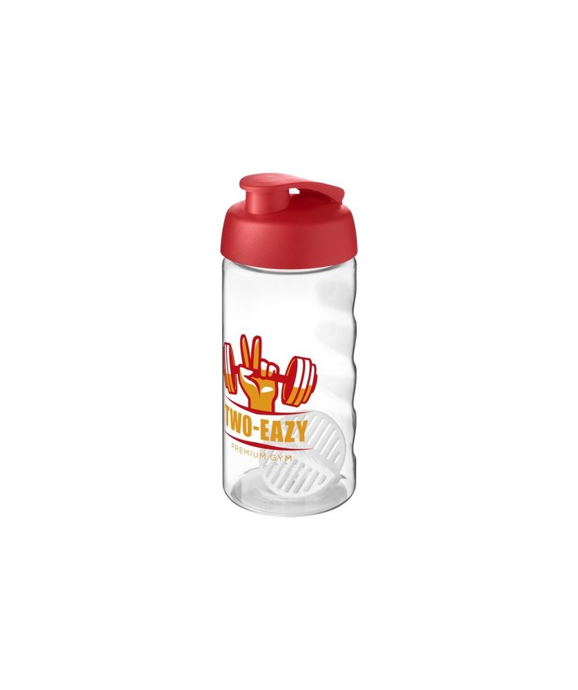 Bouteilles et Gourdes Publicitaires - Bouteille shaker H2O Active® Bop 500 ml blanc translucide | PRINTECOM