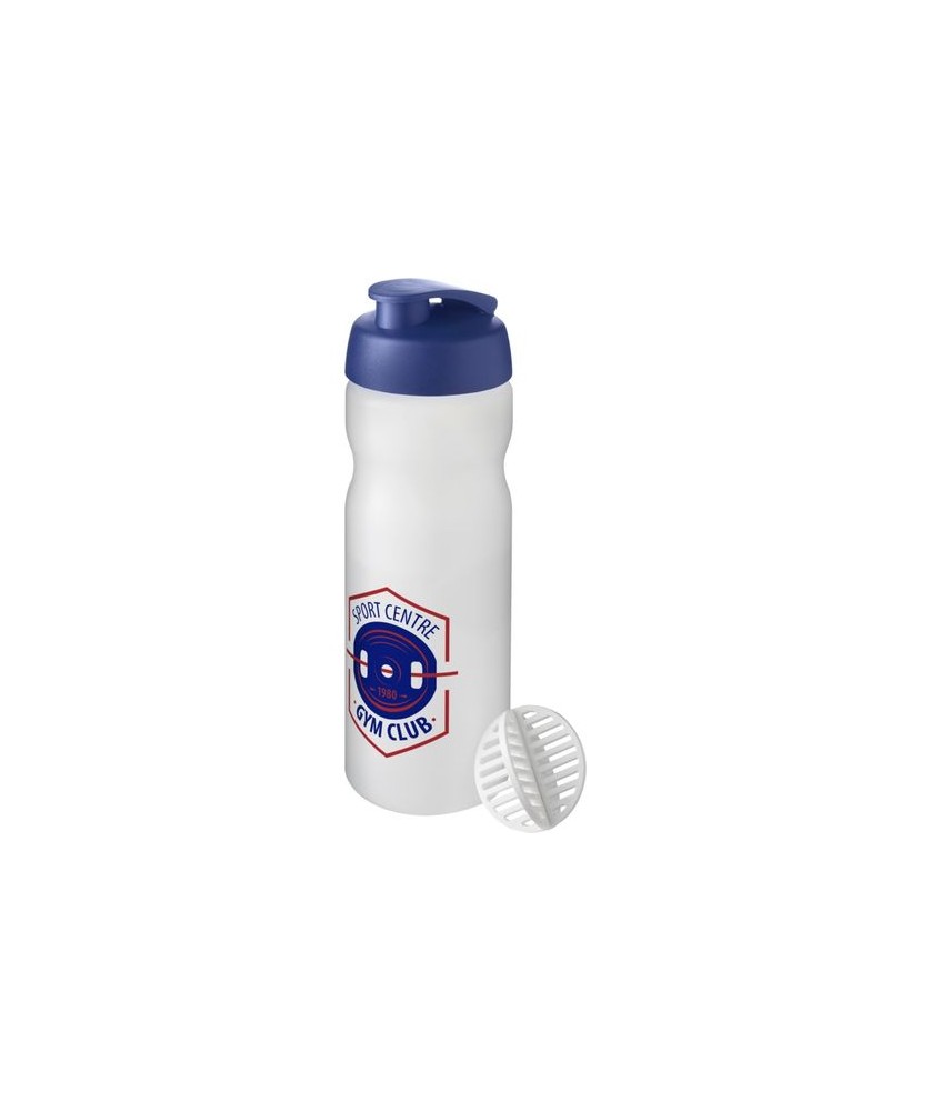 Bouteilles et Gourdes Publicitaires - Bouteille shaker Baseline Plus 650 ml blanc givré | PRINTECOM