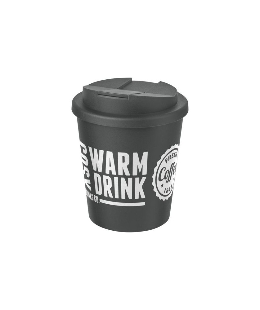 Mugs Publicitaires Personnalisés - Gobelet isolant Espresso Brite-Americano® 250ml avec couvercle anti-fuite - Gris | PRINTECOM