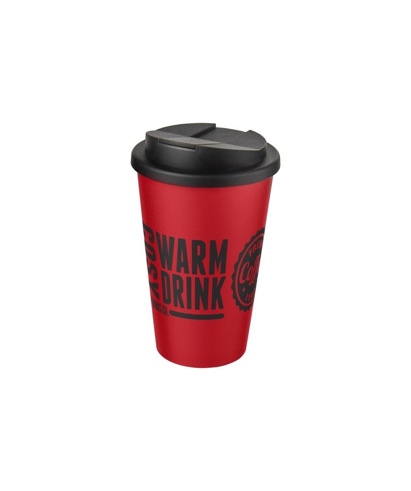 Mugs Publicitaires Personnalisés - Gobelet isolant Americano® 350ml avec couvercle anti fuites - Noir | PRINTECOM