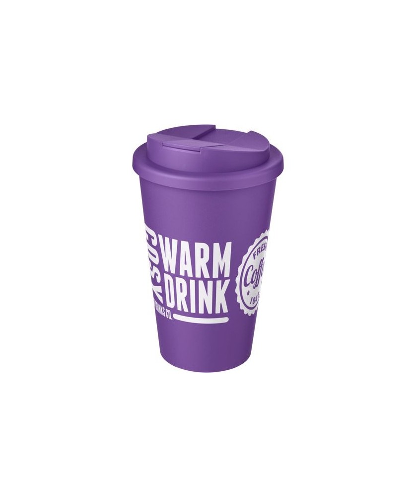 Mugs Publicitaires Personnalisés - Gobelet isolant Americano® 350ml avec couvercle anti fuites - Violet | PRINTECOM