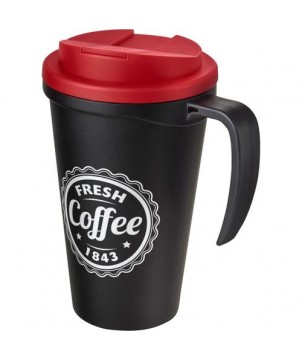 Mug isolant Americano® Grande 350ml avec couvercle anti fuites - Rouge | Mugs publicitaires | PRINTECOM