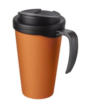 Mug isolant Americano® Grande 350ml avec couvercle anti fuites - Noir | Mugs publicitaires | PRINTECOM