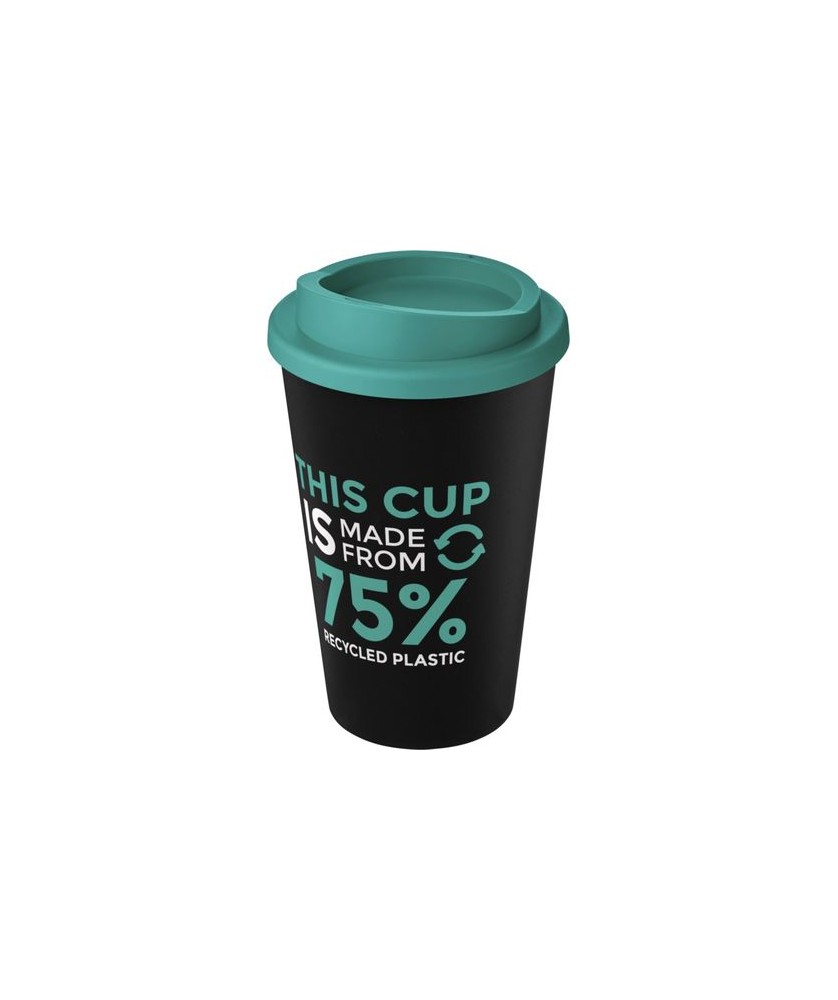 Goodies Écologiques pour Boire - Gobelet recyclé isolant de 350ml Americano® Eco - Bleu aqua | PRINTECOM