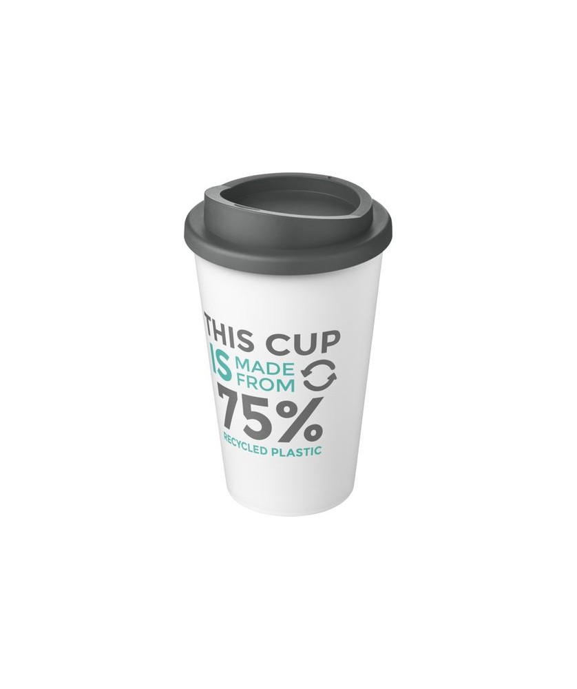 Goodies Écologiques pour Boire - Gobelet recyclé isolant de 350ml Americano® Eco - Gris | PRINTECOM