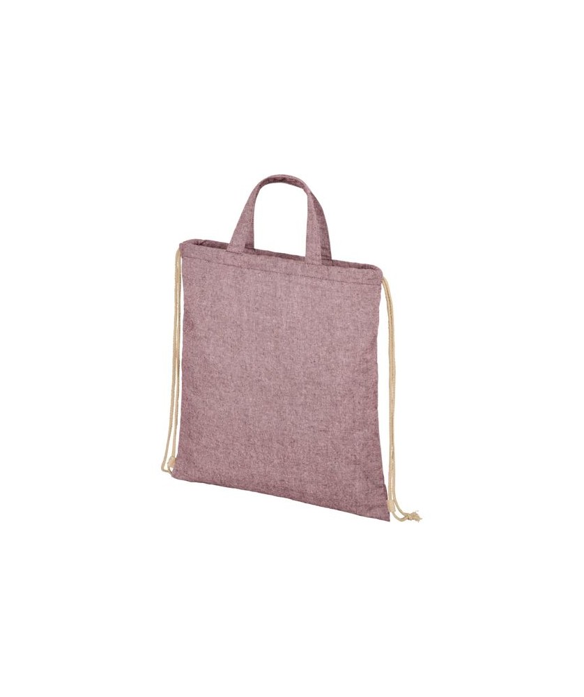 Sac à dos recyclé 210 g/m² Pheebs avec cordon de serrage 6L - Marron chiné | Sac à dos publicitaire | PRINTECOM