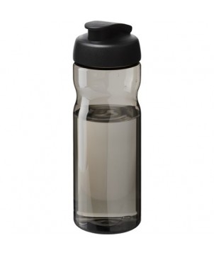 Bouteille de sport H2O Active® Eco Base 650ml avec couvercle à bascule noir | Gourde de sport publicitaire | PRINTECOM