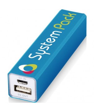 Batterie de secours WS101B 2200/2600 mAh - Bleu | Chargeurs et batteries publicitaires | PRINTECOM