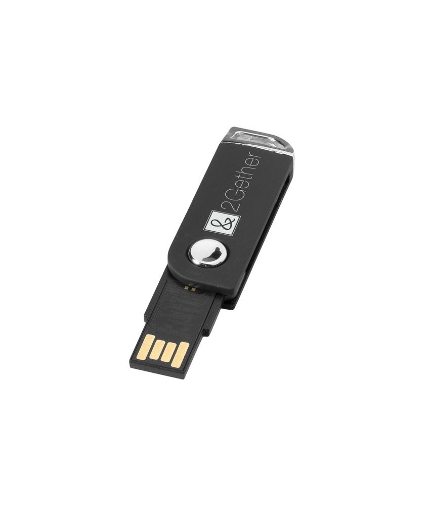 Clés USB Publicitaires Personnalisées - Clé USB pivotante rectangulaire 2 Gb - Noir | PRINTECOM