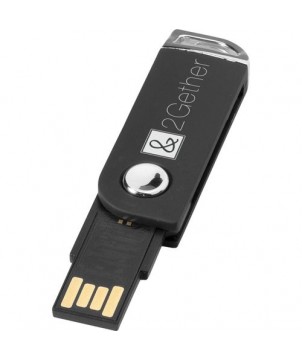 Clé USB pivotante rectangulaire 8 Gb - Noir | Clé USB publicitaire | PRINTECOM