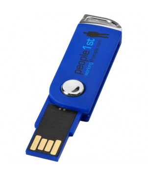 Clé USB pivotante rectangulaire 2 Gb - Bleu | Clé USB publicitaire | PRINTECOM