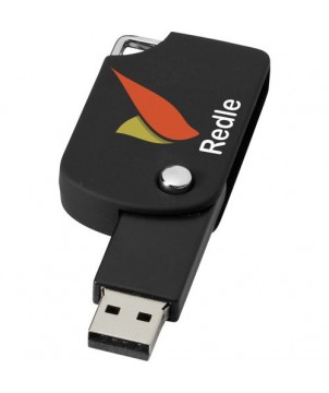 Clé USB pivotante carrée 2 Gb - Noir | Clé USB publicitaire | PRINTECOM