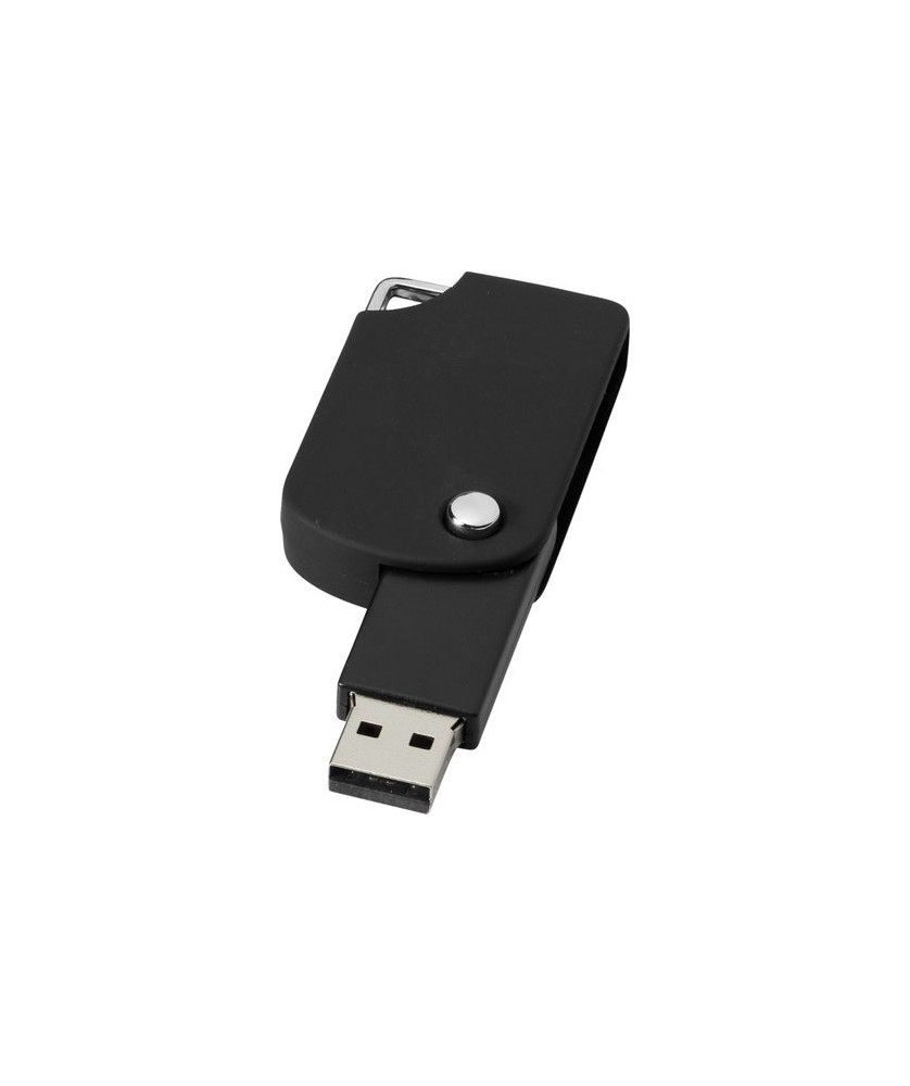 Clé USB pivotante carrée 16 Gb - Noir | Clé USB publicitaire | PRINTECOM