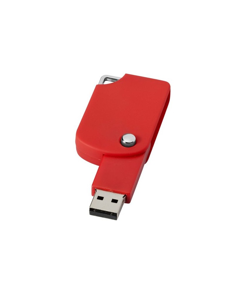 Clé USB pivotante carrée 1 Gb - Rouge | Clé USB publicitaire | PRINTECOM