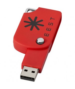 Clé USB pivotante carrée 1 Gb - Rouge | Clé USB publicitaire | PRINTECOM