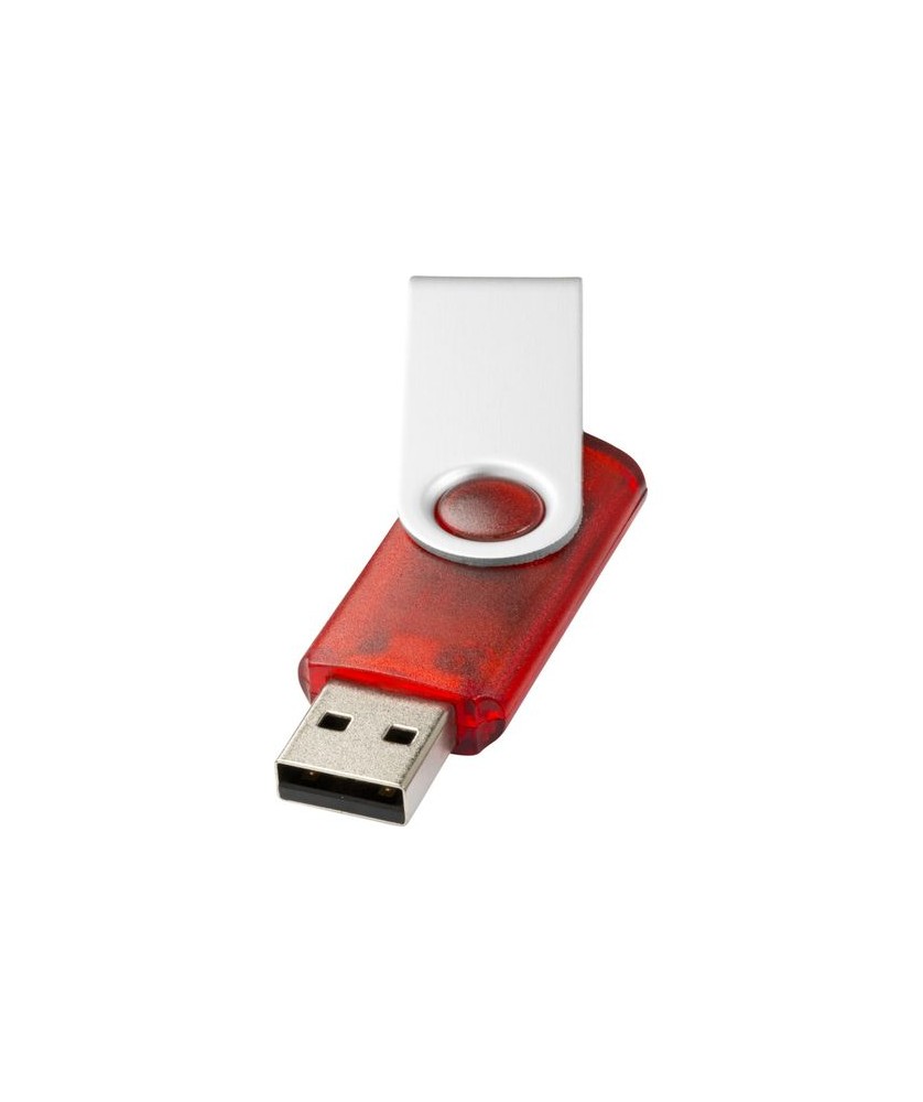 Clé USB rotative translucide 16 Gb - Rouge | Clé USB publicitaire | PRINTECOM