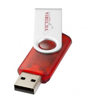 Clé USB rotative translucide 16 Gb - Rouge | Clé USB publicitaire | PRINTECOM