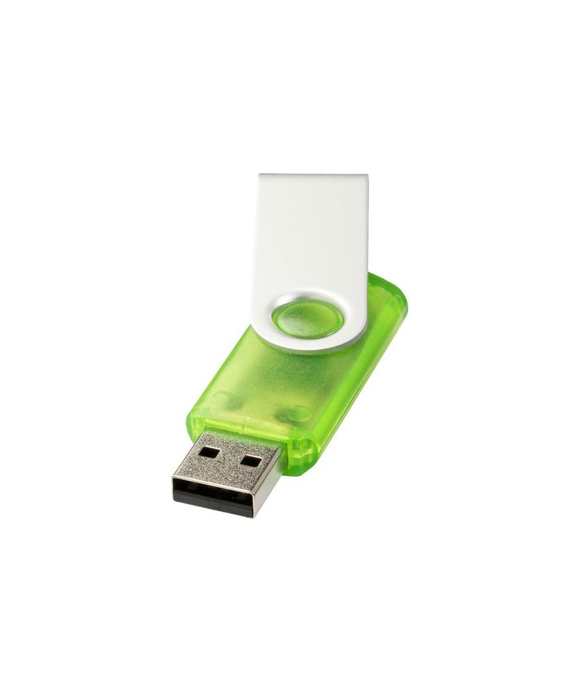 Clé USB rotative translucide 4 Gb - Vert | Clé USB publicitaire | PRINTECOM