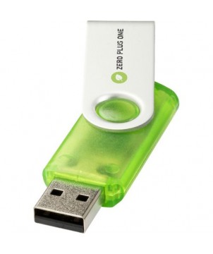 Clé USB rotative translucide 32 Gb - Vert | Clé USB publicitaire | PRINTECOM