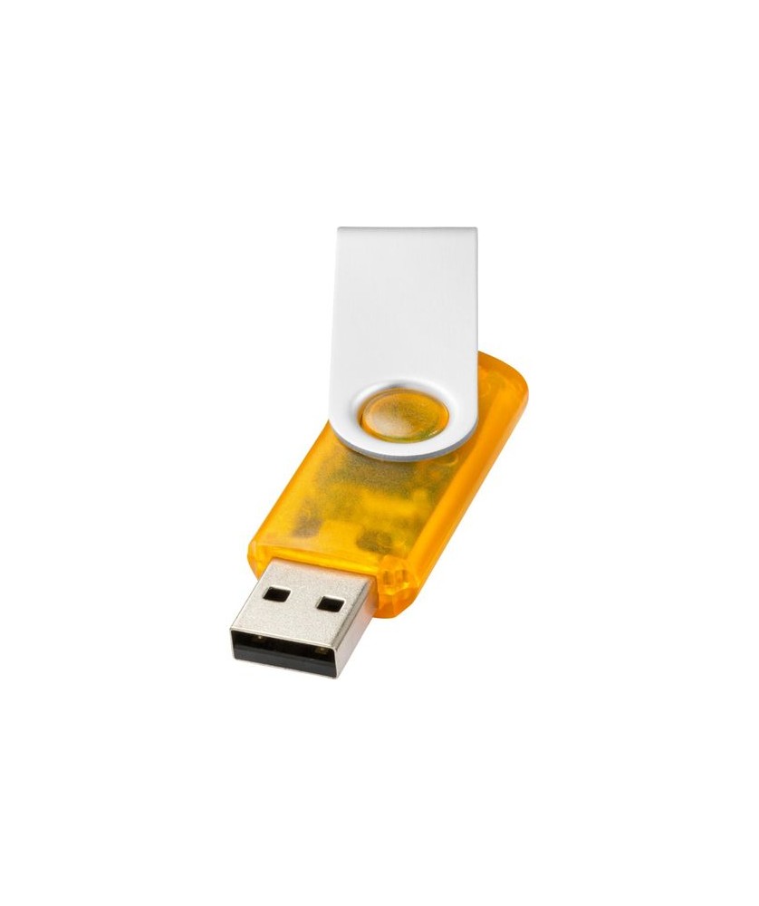 Clé USB rotative translucide 1 Gb - Orange | Clé USB publicitaire | PRINTECOM