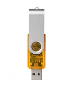 Clé USB rotative translucide 1 Gb - Orange | Clé USB publicitaire | PRINTECOM