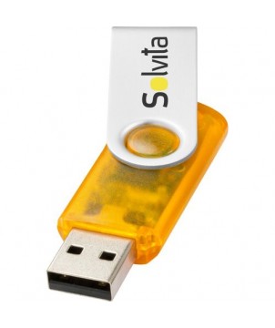 Clé USB rotative translucide 8 Gb - Orange | Clé USB publicitaire | PRINTECOM