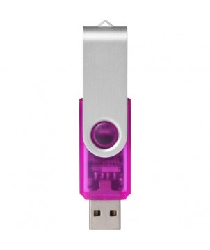 Clé USB rotative translucide 16 Gb - Rose | Clé USB publicitaire | PRINTECOM