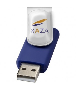 Clé USB rotative avec doming 16 Gb - Bleu | Clé USB publicitaire | PRINTECOM