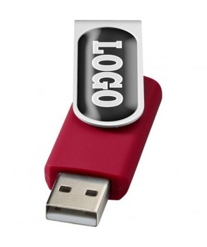 Clé USB rotative avec doming 2 Gb - Rouge | Clé USB publicitaire | PRINTECOM