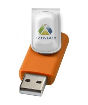 Clé USB rotative avec doming 4 Gb - Orange | Clé USB publicitaire | PRINTECOM