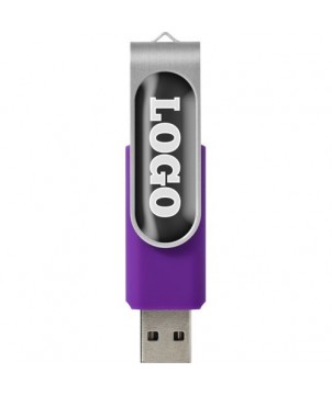 Clé USB rotative avec doming 2 Gb - Violet | Clé USB publicitaire | PRINTECOM