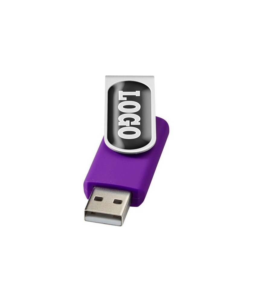 Clé USB rotative avec doming 4 Gb - Violet | Clé USB publicitaire | PRINTECOM