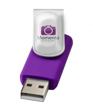 Clé USB rotative avec doming 4 Gb - Violet | Clé USB publicitaire | PRINTECOM