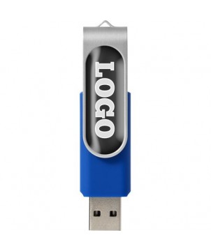 Clé USB rotative avec doming 1 Gb - Bleu royal | Clé USB publicitaire | PRINTECOM