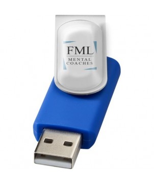 Clé USB rotative avec doming 32 Gb - Bleu royal | Clé USB publicitaire | PRINTECOM