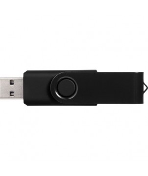 Clé USB rotative métallisée 8 Gb - Noir | Clé USB publicitaire | PRINTECOM