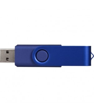 Clé USB rotative métallisée 4 Gb - Bleu | Clé USB publicitaire | PRINTECOM