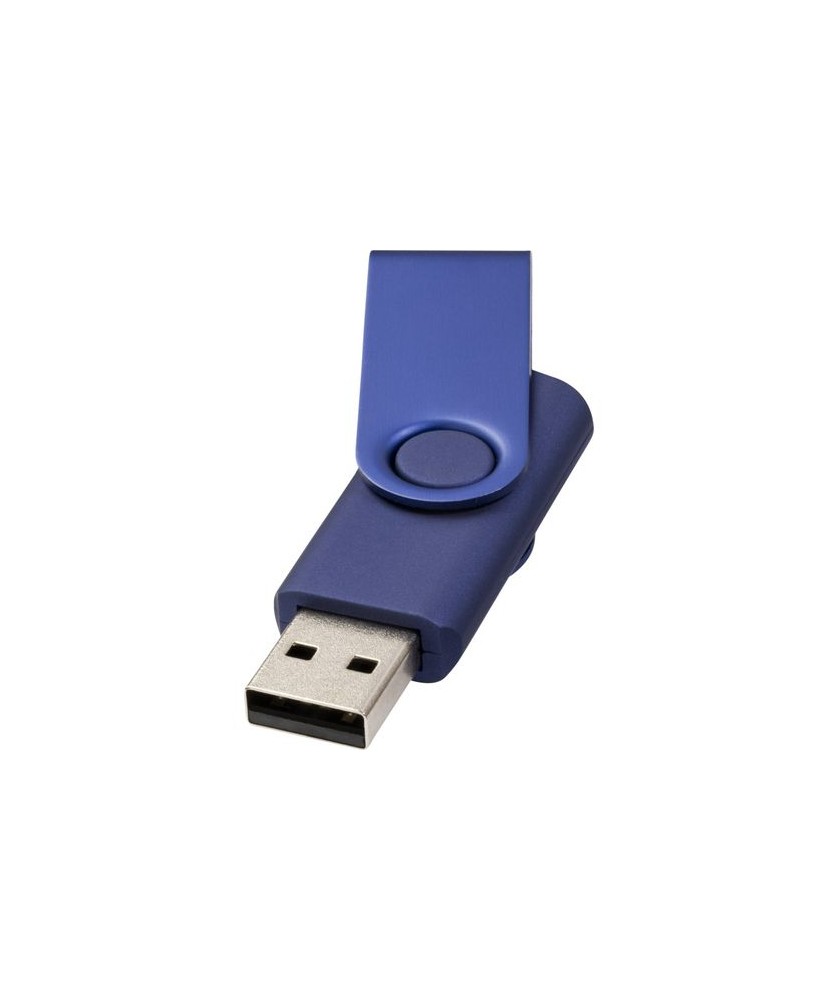 Clé USB rotative métallisée 32 Gb - Bleu | Clé USB publicitaire | PRINTECOM