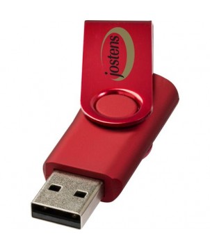 Clé USB rotative métallisée 8 Gb - Rouge | Clé USB publicitaire | PRINTECOM