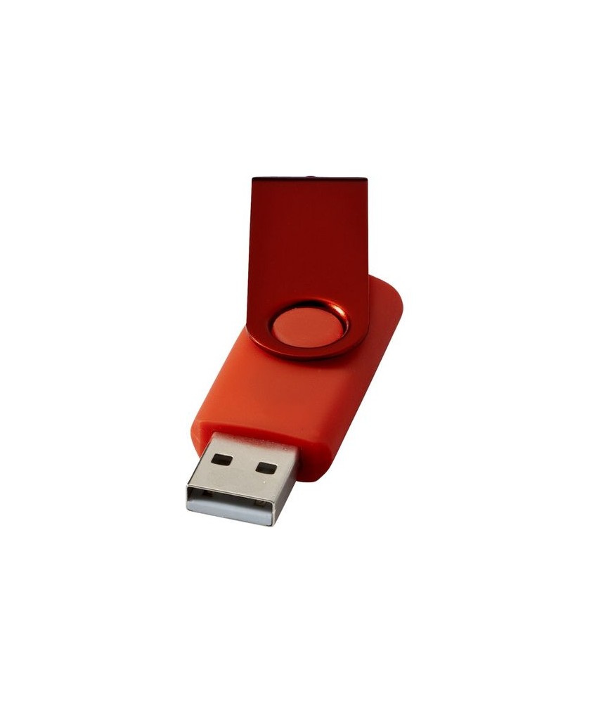 Clé USB rotative métallisée 2 Gb - Rouge foncé | Clé USB publicitaire | PRINTECOM